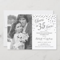 35th Anniversary with Photo - Silver White