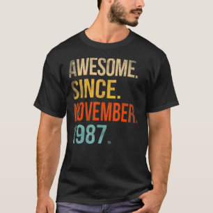 35th Birthday  35 Year Old Awesome Since November  T-Shirt