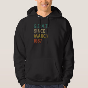 35th Birthday 35 Years Old Goat Since March 1987 Hoodie