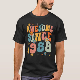 35th Birthday Awesome Since 1988 35 Years Old Retr T-Shirt