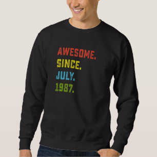 35th Birthday Awesome Since July 1987 35 Years Ol Sweatshirt