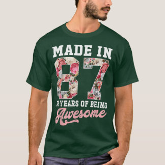 35th Birthday Born in 1987 35 Year Old Gift Girls  T-Shirt