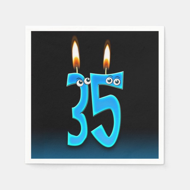 35th Birthday Candles with Eyeballs Napkin (Front)