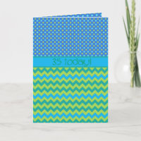 35th Birthday Card: Magenta and Blue Patterns