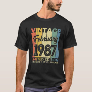 35Th Birthday Decoration February 1987 Gifts 35 Ye T-Shirt
