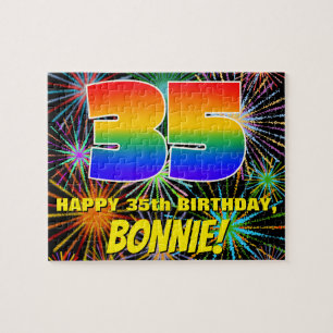35th Birthday: Fun, Colourful Celebratory Firework Jigsaw Puzzle