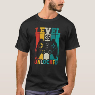 35th Birthday Gaming Birthday Level 35 Unlocked T-Shirt