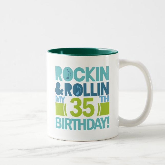 35th Birthday Gift Ideas Two-Tone Coffee Mug (Right)
