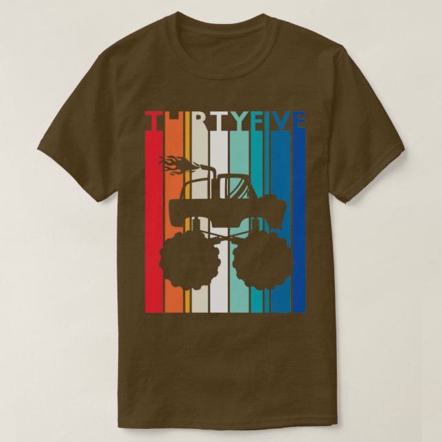 35th Birthday Gift Monster Truck Shirt 35 Year Old (Design Front)