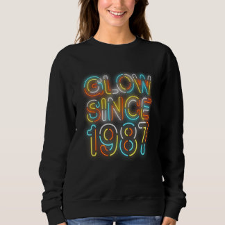 35th Birthday Glow Since 1987 Vintage Sunglasses R Sweatshirt