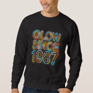 35th Birthday Glow Since 1987 Vintage Sunglasses R Sweatshirt