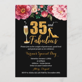 35th Birthday Invitation for Women
