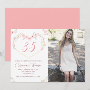 35th birthday invitations Boho Floral Photo