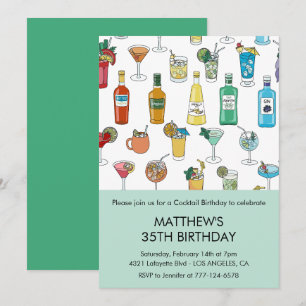 35th birthday invitations Cocktail Contemporary