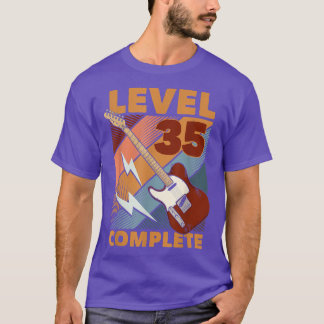 35th Birthday Level 35 Complete complete E-Guitar T-Shirt