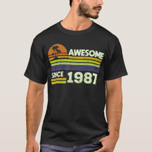 35th Birthday Men Women Awesome Since 1987 35 Year T-Shirt
