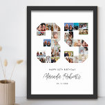 35th Birthday Number 35 Custom Photo Collage Poster<br><div class="desc">Celebrate 35th birthday with this personalised number 35 photo collage poster. This customisable gift is also perfect for wedding anniversary. It's a great way to display precious memories from your wedding and married life. The poster features a collage of photos capturing those special moments, and it can be customised with...</div>