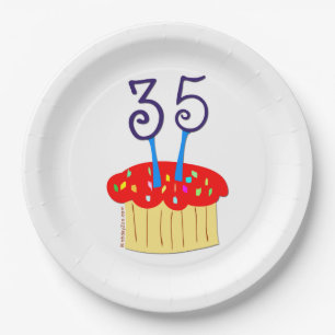 35th Birthday Paper Plate