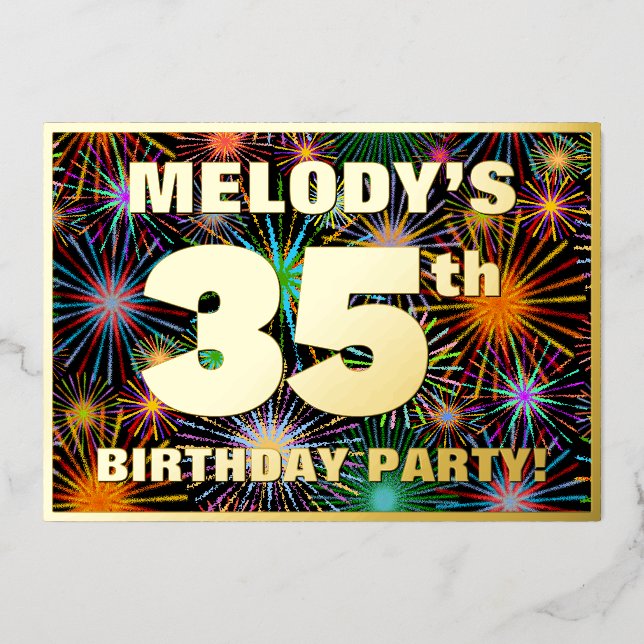 35th Birthday Party — Fun, Colourful Fireworks Loo (Front)