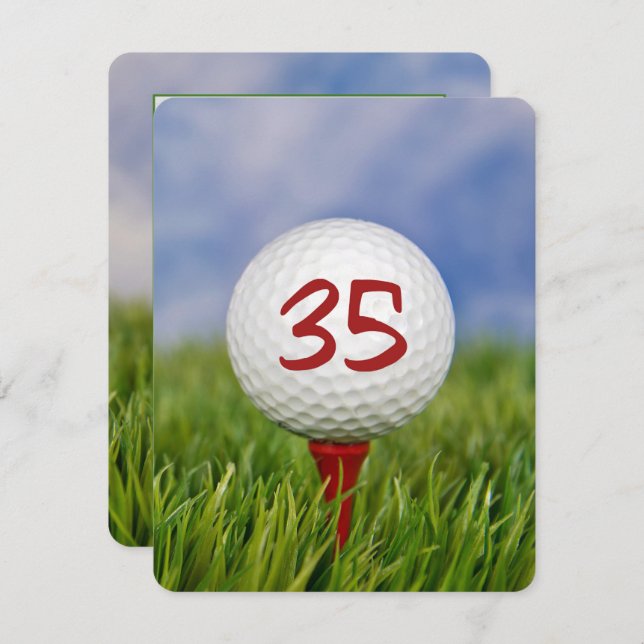 35th Birthday Party Golf theme Invitation (Front/Back)