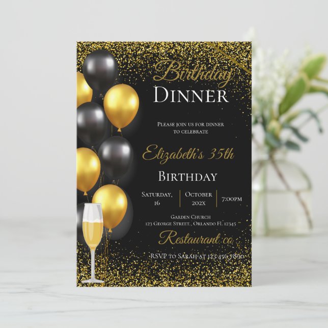 35th Birthday Party invitation (Standing Front)