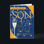 35th Birthday Son - Champagne Glass Card<br><div class="desc">35th Birthday Son - Champagne Glass</div>
