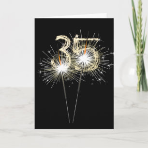 35th Birthday Sparklers on Black  Card