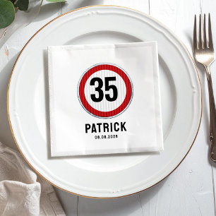 35th Birthday Speed Limit Sign - ANY AGE Napkin