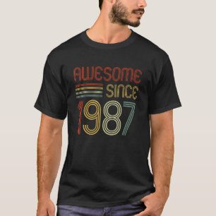 35Th Birthday Vintage 1987 Made In 1987 Awesome Si T-Shirt
