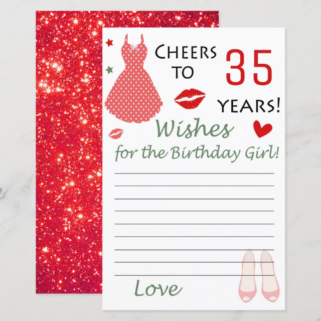 35th Birthday Wishes for the birthday girl (Front/Back)