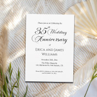 35th Coral Wedding Anniversary Elegant Script