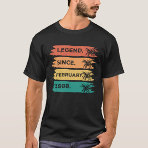 35th Vintage Birthday Legend Since February 1988 T-Shirt