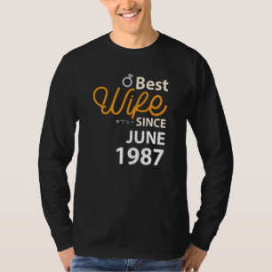 35th Wedding Anniversary Best Wife Since June 1987 T-Shirt