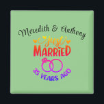 35th Wedding Anniversary Custom Names Jade Magnet<br><div class="desc">Commemorate your thirty-fifth wedding anniversary with this jade background custom magnet. Personalise the names in black text to your own or the couple celebrating this milestone. Great idea for a party favour too!</div>