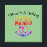 35th Wedding Anniversary Custom Names Jade Magnet<br><div class="desc">Commemorate your thirty-fifth wedding anniversary with this jade background custom magnet. Personalise the names in black text to your own or the couple celebrating this milestone. Great idea for a party favour too!</div>