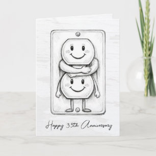 35th Wedding Anniversary Electrical Socket  Card