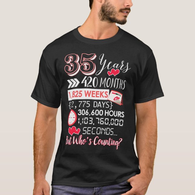 35Th Wedding Anniversary For 35 Year Anniversary T-Shirt (Front)