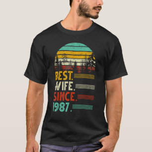 35th Wedding Anniversary Funny Best Wife Since 198 T-Shirt