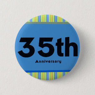 35th Wedding Anniversary Gifts 6 Cm Round Badge