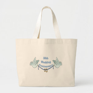 35th wedding anniversary gifts t large tote bag