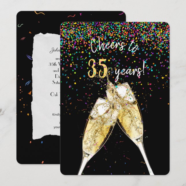 35th wedding anniversary party invitation (Front/Back)