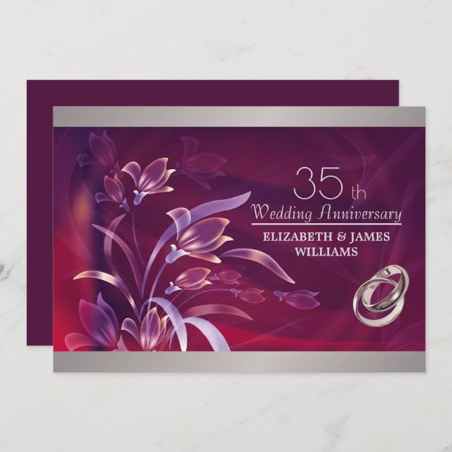 35th Wedding Anniversary Party Invitations (Front/Back)