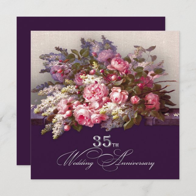 35th Wedding Anniversary Party Invitations (Front/Back)