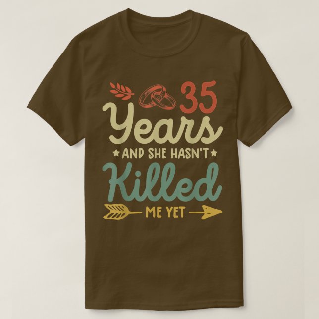 35th wedding anniversary  tee matching couples 35  (Design Front)