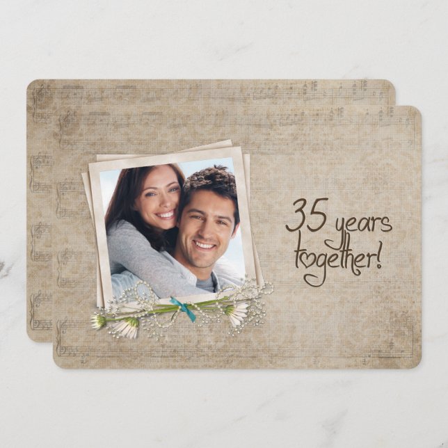 35th Wedding Anniversary Vow Renewal Invitation (Front/Back)