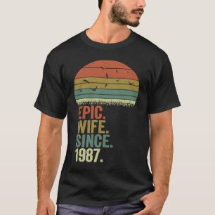 35th Wedding Anniversary Women  Epic Wife Since 19 T-Shirt