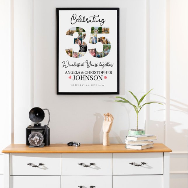 35th years of marriage pearl Anniversary Photo Poster (Creator Uploaded)