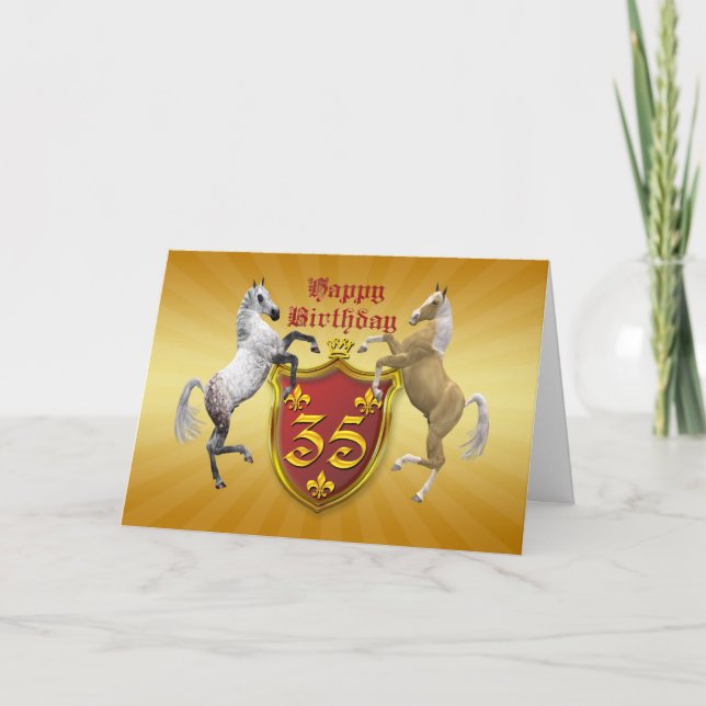 35thbirthday card with a coat of arms (Front)