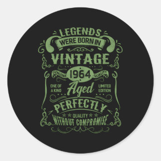 365 Legends Where Born In 1964 Classic Round Sticker