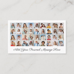36 Photo Collage Add Your Greeting Editable Colour Business Card